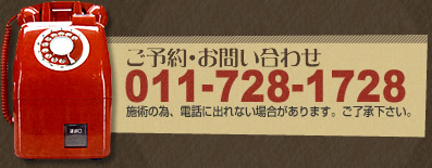 ご予約お問い合わせ 011-728-1728